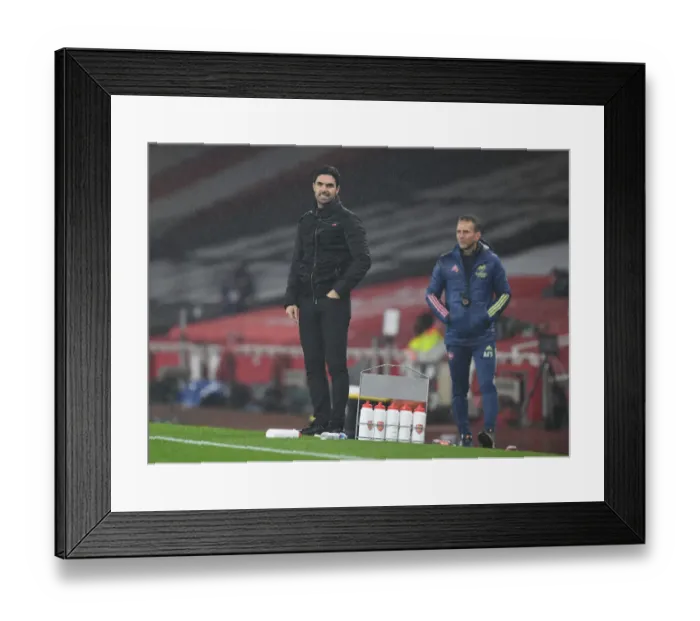 Framed Print : Mikel Arteta at Empty Emirates: Arsenal vs Aston Villa, November 2020