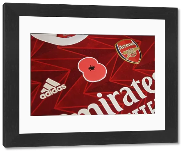 Arsenal's Empty Emirates: Poppy Shirts Prepared Amidst Pandemic Restrictions for Aston Villa Match (2020-21)