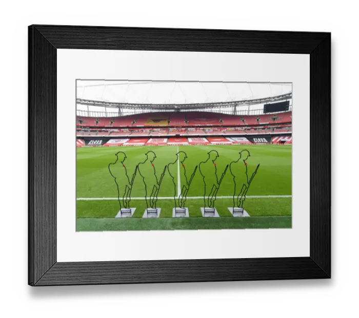 Framed Print : Empty Emirates Stadium: Arsenal vs. Aston Villa Honors Remembrance Day, 2020-21 Premier League