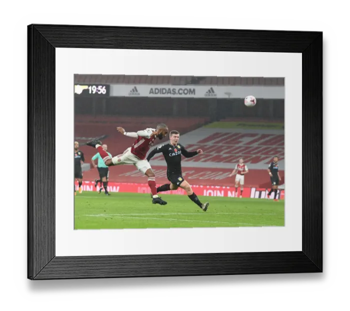 Framed Print : Empty Emirates: Lacazette's Missed Header - Arsenal vs Aston Villa, Premier League 2020-21 Framed Print : Empty Emirates: Lacazette's Missed Header - Arsenal vs Aston Villa, Premier League 2020-21