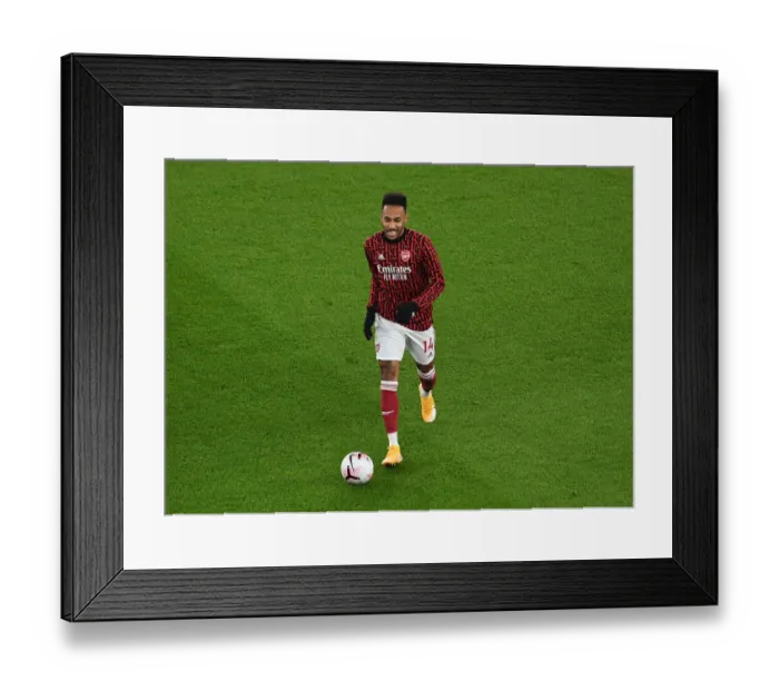Framed Print : Arsenal's Aubameyang Readies for Battle: Arsenal vs Aston Villa, Premier League 2020-21