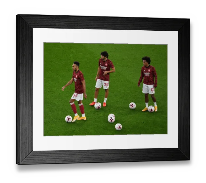 Framed Print : Arsenal Players Warm Up Ahead of Arsenal v Aston Villa Premier League Clash, Emirates Stadium Framed Print : Arsenal Players Warm Up Ahead of Arsenal v Aston Villa Premier League Clash, Emirates Stadium