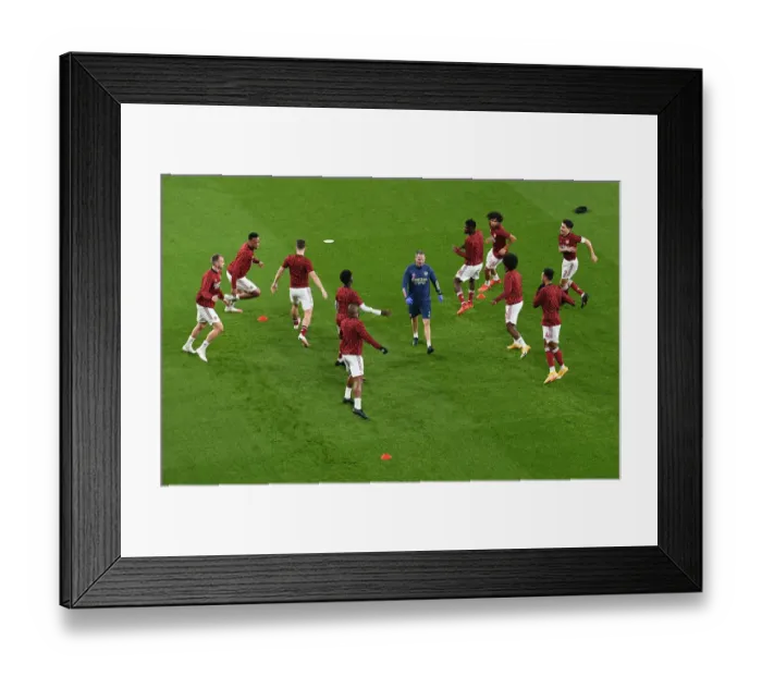 Framed Print : Arsenal vs Aston Villa: Premier League - Team Warm-Up at Emirates Stadium Framed Print : Arsenal vs Aston Villa: Premier League - Team Warm-Up at Emirates Stadium