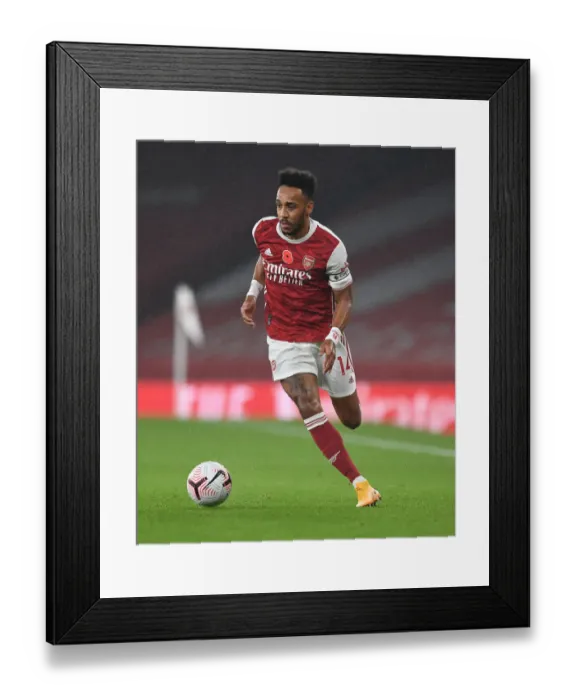 Framed Print : Arsenal's Aubameyang Stars in Arsenal vs. Aston Villa Clash (2020-21)