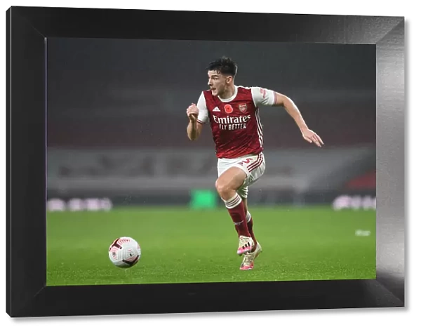 Arsenal's Kieran Tierney in Action against Aston Villa - Premier League 2020-21