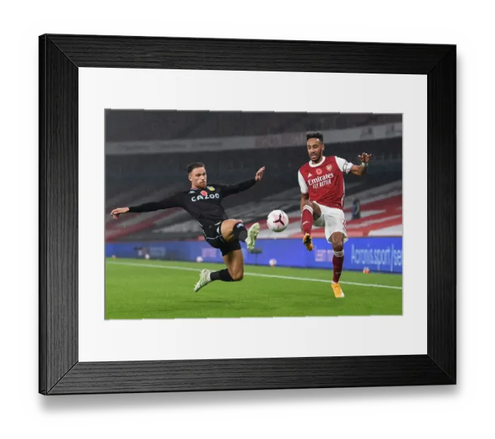 Framed Print : Arsenal vs Aston Villa: Aubameyang vs Cash - Premier League Clash at Emirates Stadium (2020-21)