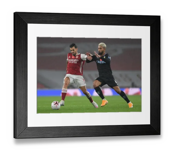 Framed Print : Clash at the Emirates: Arsenal vs. Aston Villa, Premier League 2020-21 - Ceballos vs. Luiz Battle