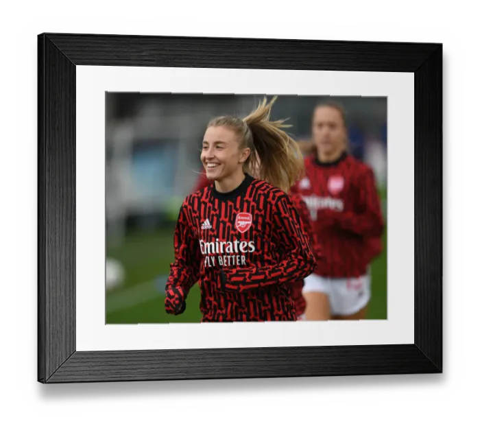 Framed Print : Arsenal Women vs Chelsea Women: FA WSL 2020-21 - Pre-Match Warm-Up