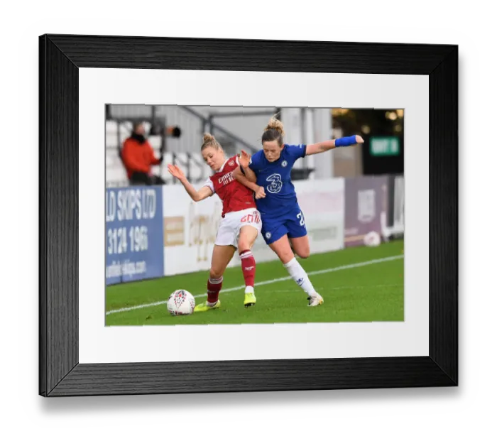 Framed Print : Arsenal vs. Chelsea: A Battle in the FA WSL - Leonie Maier vs. Erin Cuthbert Framed Print : Arsenal vs. Chelsea: A Battle in the FA WSL - Leonie Maier vs. Erin Cuthbert