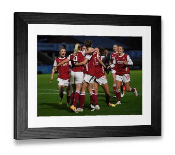 Framed Print : Arsenal Women vs Chelsea Women: Beth Mead's Goal Celebration in FA WSL Match (2020-21)