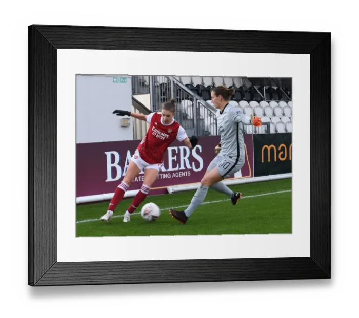 Framed Print : Arsenal vs Chelsea: Miedema vs Berger Battle in FA Womens Super League