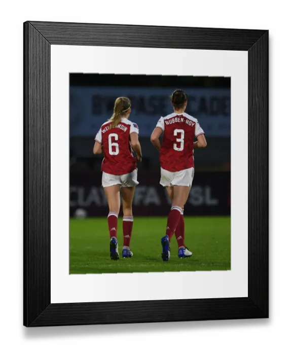 Framed Print : Arsenal Women vs. Chelsea Women: A Star-Studded Showdown - Leah Williamson vs. Lotte Wubben-Moy Face Off
