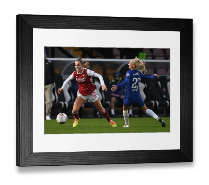 Framed Print : Arsenal vs Chelsea: Women's Super League Clash - Lia Walti vs Pernille Harder Battle
