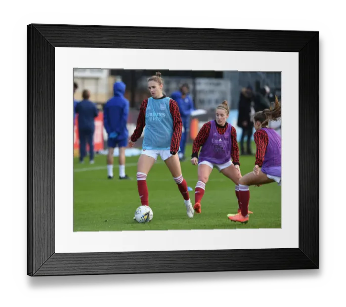Framed Print : Arsenal Women vs Chelsea Women: Miedema and Little Warm Up Ahead of FA WSL Clash