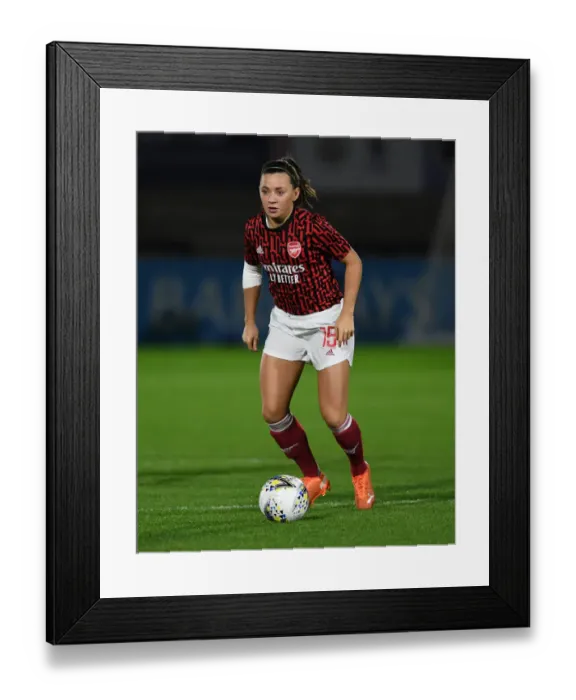 Framed Print : Arsenal Women vs. Tottenham Hotspur Women: Empty FA Womens Continental League Cup Match at Meadow Park