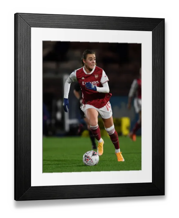 Framed Print : Arsenal Women vs. Tottenham Hotspur Women: FA Womens Continental League Cup Match at Empty Meadow Park Amidst Coronavirus Restrictions