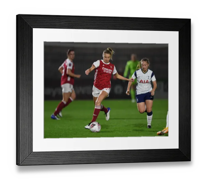 Framed Print : Arsenal Women vs. Tottenham Hotspur Women: FA Womens Continental League Cup Match in Empty Stands (November 2020)