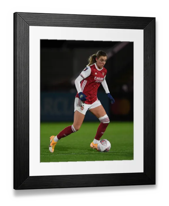 Framed Print : Arsenal Women vs. Tottenham Hotspur Women: FA Womens Continental League Cup Match in Empty Meadow Park Amidst Coronavirus Restrictions