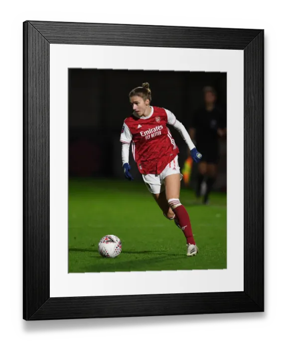Framed Print : Arsenal Women vs. Tottenham Hotspur Women: FA Womens Continental League Cup Match in Empty Meadow Park Amidst Coronavirus Restrictions