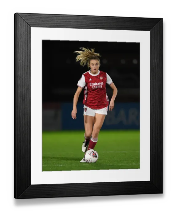 Framed Print : BOREHAMWOOD, ENGLAND - NOVEMBER 18: Leah Williamson of Arsenal during the FA Womens Continental League Cup match