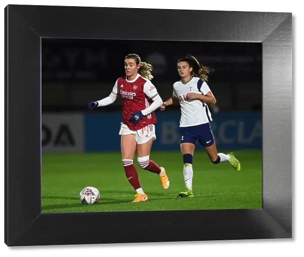 Arsenal Women vs. Tottenham Hotspur Women: FA Womens Continental League Cup Clash in Empty Stands