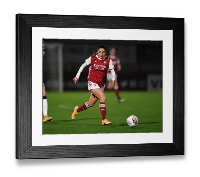 Framed Print : Arsenal Women vs. Tottenham Hotspur Women: FA Womens Continental League Cup Clash in Empty Stands