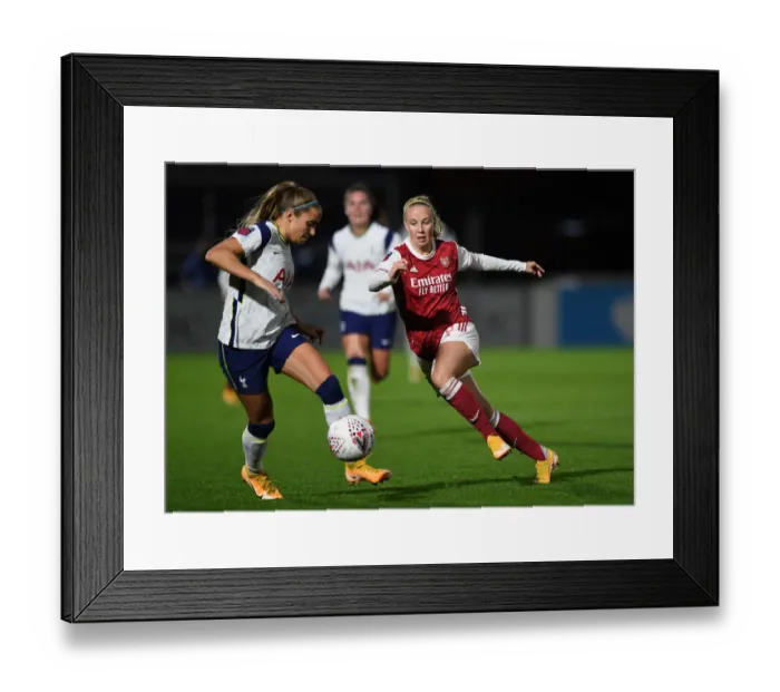 Framed Print : Arsenal's Beth Mead Scores in Empty FA WSL Cup Match: Arsenal Women 1-0 Tottenham Hotspur Women