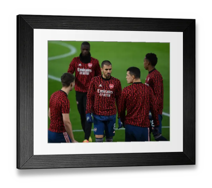 Framed Print : Dani Ceballos of Arsenal Warms Up Ahead of Leeds United vs Arsenal, Premier League 2020-21