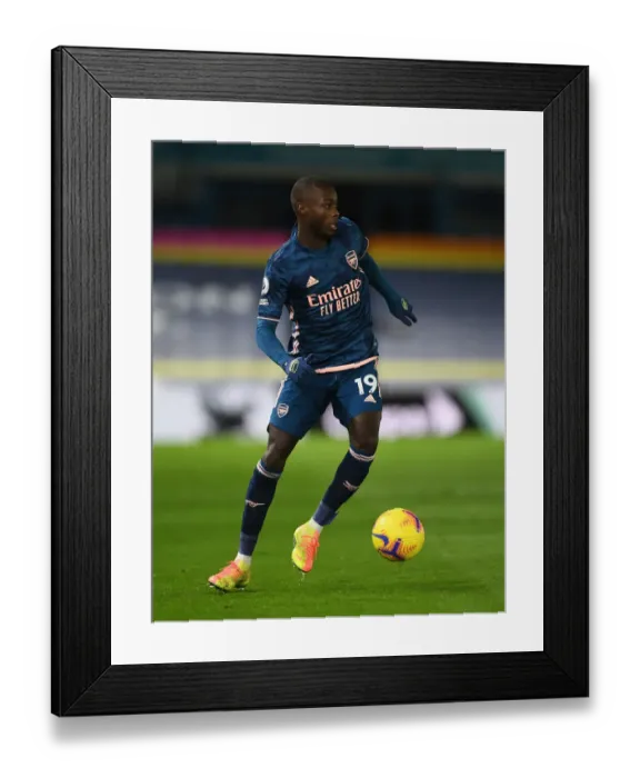 Framed Print : Pepe in Action: Arsenal vs. Leeds United, Premier League 2020-21