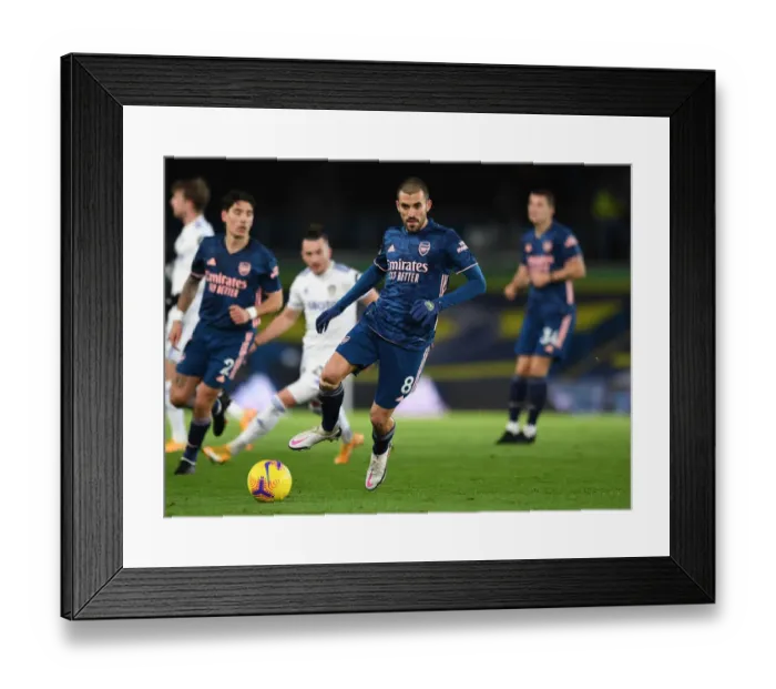 Framed Print : Dani Ceballos in Action: Leeds United vs. Arsenal, Premier League 2020-21