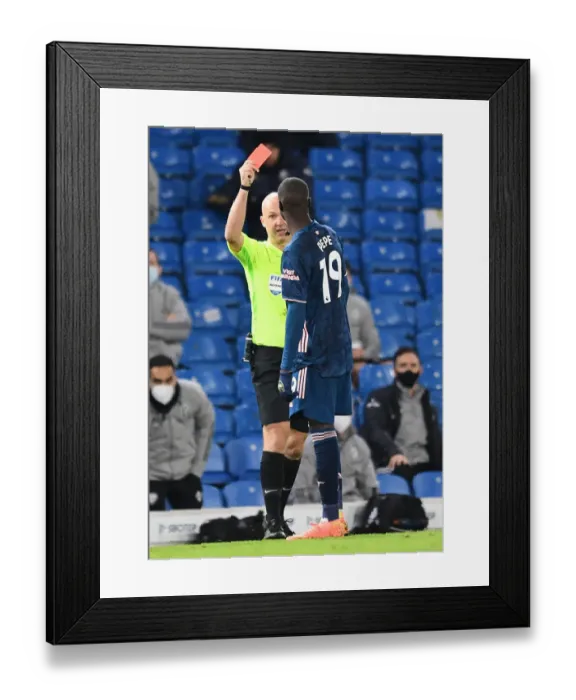 Framed Print : Red Card Drama: Pepe Dismissed as Leeds Holds Arsenal in Premier League Clash