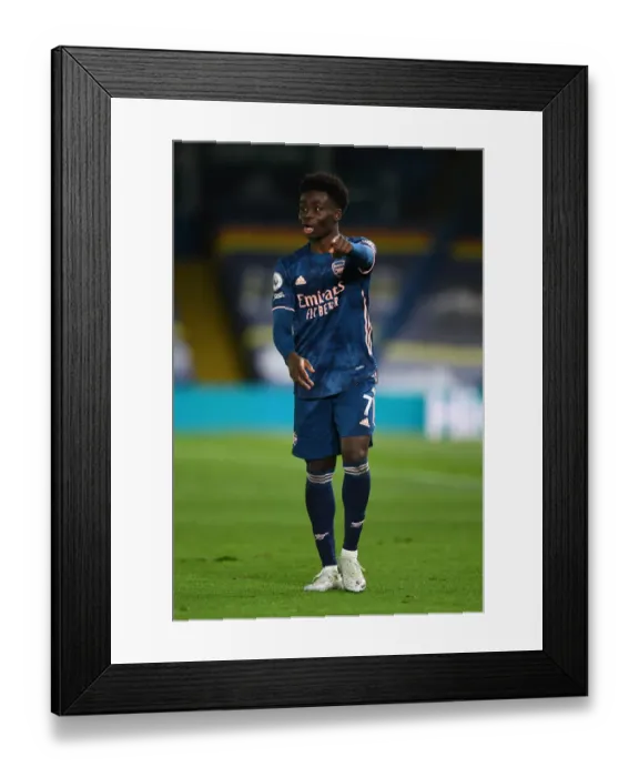 Framed Print : Bukayo Saka in Action: Leeds United vs. Arsenal, Premier League 2020-21 Framed Print : Bukayo Saka in Action: Leeds United vs. Arsenal, Premier League 2020-21