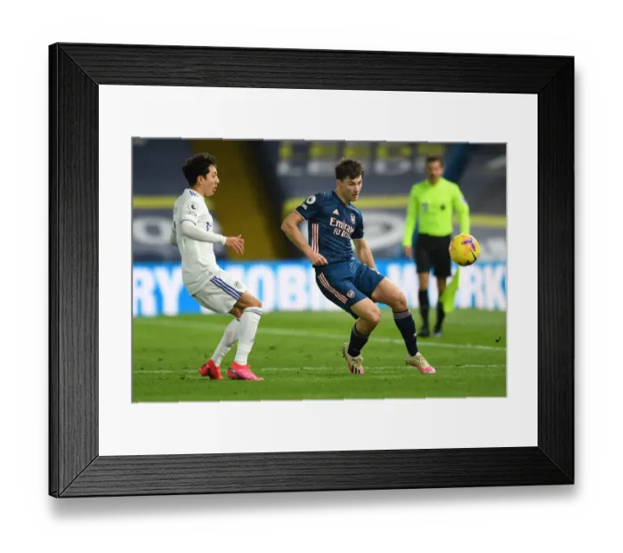 Framed Print : Tierney Under Pressure: Leeds United vs. Arsenal, Premier League 2020-21 Framed Print : Tierney Under Pressure: Leeds United vs. Arsenal, Premier League 2020-21