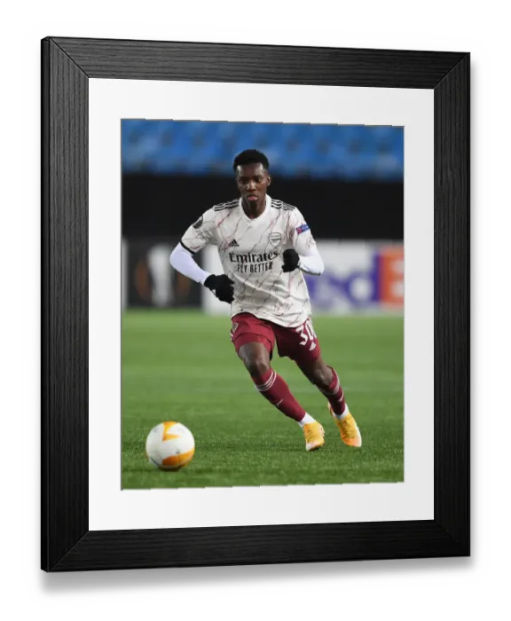 Framed Print : Arsenal's Eddie Nketiah in Action against Molde FK in UEFA Europa League Group Stage