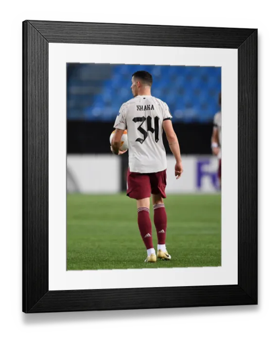 Framed Print : Granit Xhaka Leads Arsenal in Europa League Clash vs. Molde FK