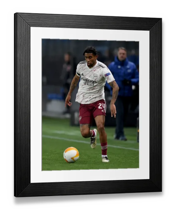 Framed Print : Arsenal's Reiss Nelson Shines in Europa League Clash Against Molde FK