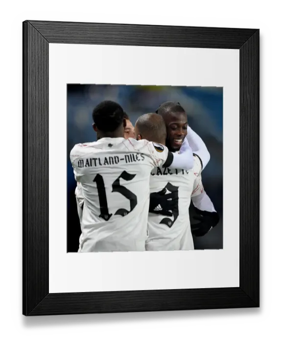 Framed Print : Nicolas Pepe Scores First Arsenal Goal: Arsenal Wins Europa League Match Against Molde