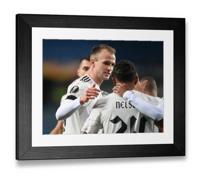 Framed Print : Arsenal's European Victory: Reiss Nelson Scores in Molde FK Clash (Molde FK vs Arsenal FC, UEFA Europa League 2020-21)