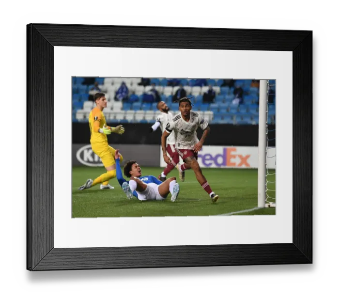 Framed Print : Nelson Scores: Arsenal Secures Europa League Triumph over Molde Framed Print : Nelson Scores: Arsenal Secures Europa League Triumph over Molde
