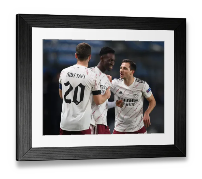 Framed Print : Balogun Hat-trick: Arsenal Secures Europa League Victory over Molde