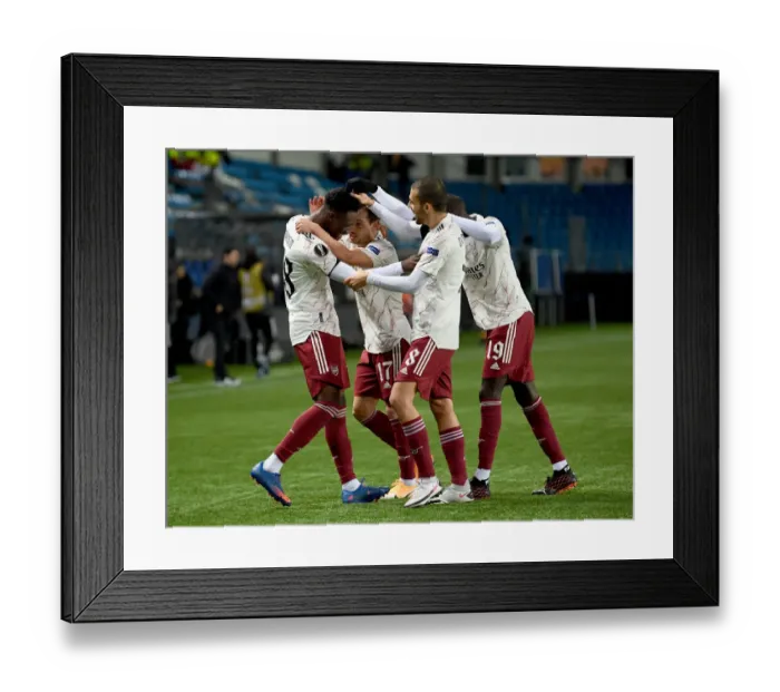 Framed Print : Arsenal's Balogun Scores in Europa League Victory over Molde Framed Print : Arsenal's Balogun Scores in Europa League Victory over Molde
