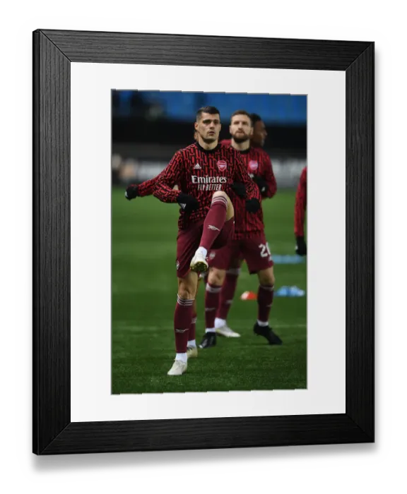Framed Print : Granit Xhaka: Arsenal's Star Player Prepares for Europa League Showdown against Molde FK