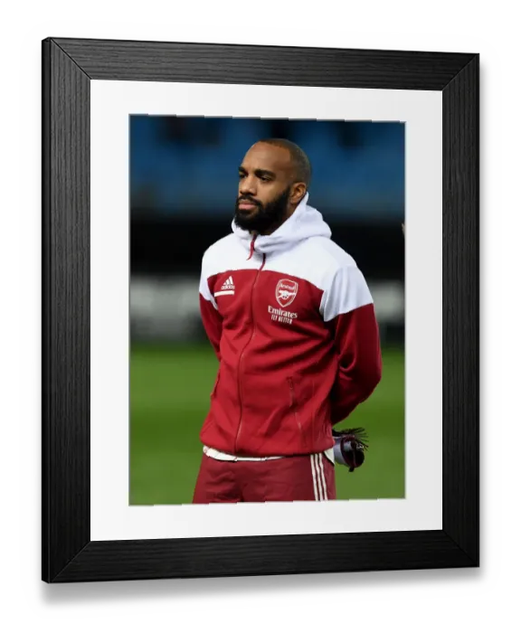 Framed Print : Arsenal's Alexandre Lacazette Prepares for Molde Clash in Europa League Group Stage