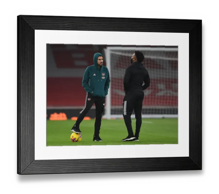 Framed Print : Empty Emirates: Pre-Match Chat Between Dani Ceballos and Adama Traore Amidst Pandemic Restrictions (Arsenal vs. Wolverhampton Wanderers, Premier League 2020-21) Framed Print : Empty Emirates: Pre-Match Chat Between Dani Ceballos and Adama Traore Amidst Pandemic Restrictions (Arsenal vs. Wolverhampton Wanderers, Premier League 2020-21)
