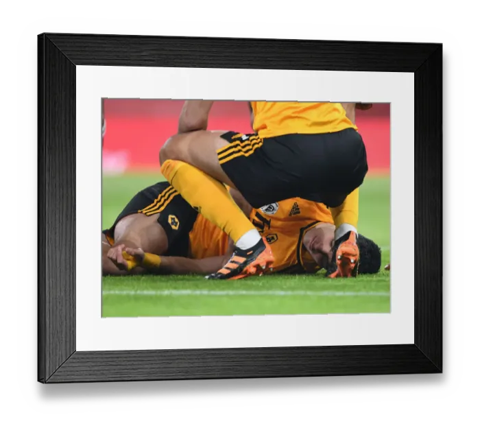 Framed Print : Arsenal vs. Wolverhampton Wanderers: Raul Jimenez Suffers Injury in Empty Emirates Stadium, Premier League 2020-21 Framed Print : Arsenal vs. Wolverhampton Wanderers: Raul Jimenez Suffers Injury in Empty Emirates Stadium, Premier League 2020-21