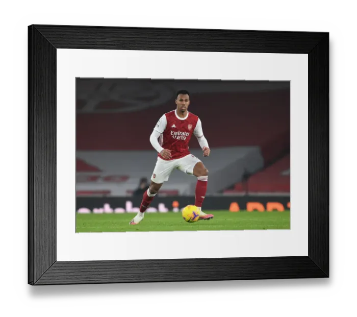 Framed Print : Gabriel Magalhaes in Action: Arsenal vs. Wolverhampton Wanderers (Premier League 2020-21)