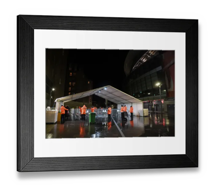 Framed Print : Arsenal vs Rapid Wien: UEFA Europa League Amidst Strict COVID-19 Protocols at Emirates Stadium