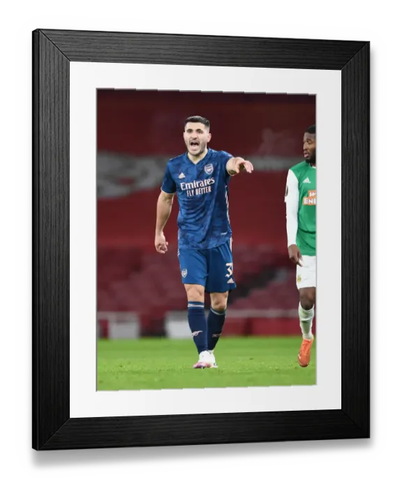 Framed Print : Arsenal's Sead Kolasinac in UEFA Europa League Action: Behind Closed Doors at Emirates Stadium (December 2020)