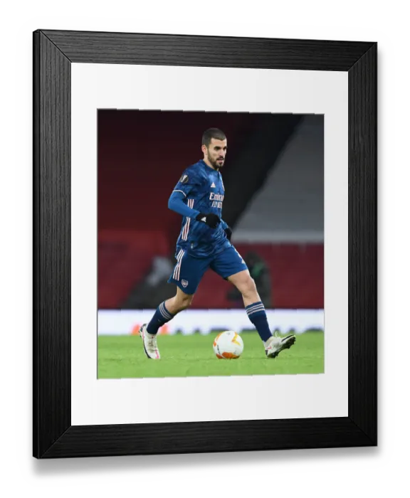 Framed Print : Arsenal's Dani Ceballos in Action against Rapid Wien in Empty Emirates Stadium - UEFA Europa League 2020-21