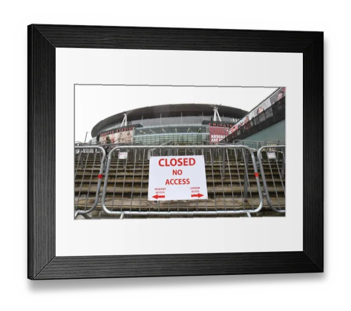 Framed Print : Empty Emirates: Arsenal vs. Rapid Wien, UEFA Europa League 2020-21 (Behind Closed Doors)